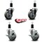 Service Caster 3.5'' Gray Poly Wheel Swivel 1-3/8'' Expanding Stem Caster Set 2 Brakes, 4PK SCC-EX20S3514-PPUB-2-TLB-2-138 - alternate 2